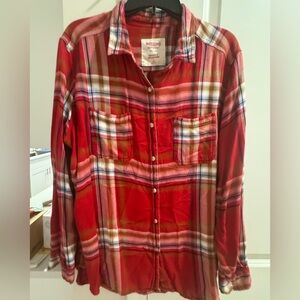 Mossimo Supply Co. Red Plaid Soft Flannel Shirt